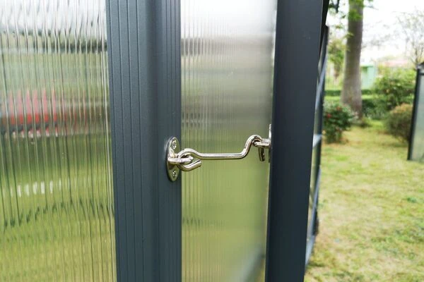 OUTFLEXX Gewächshaus, Anthrazit, Alu/Polycarbonat, 271x271x241/180cm, 4 Fenster, 10 Mm Wandstärke – Bild 9