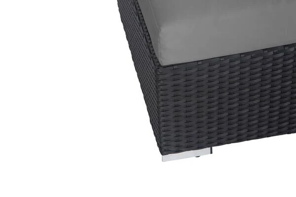 OUTFLEXX Loungemöbel-Set, Schwarz, Polyrattan, 5 Personen, Wasserfeste Kissenbox, Inkl. Kaffeetisch – Bild 9