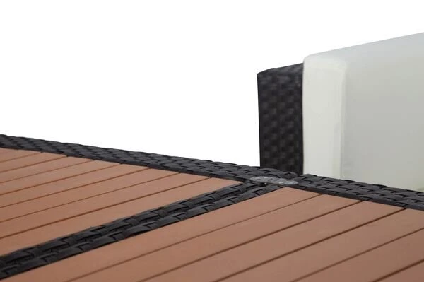 OUTFLEXX Loungemöbel-Set, Braun, Polyrattan, 6 Personen, Wasserfeste Kissenbox, Inkl. Loungetisch – Bild 9