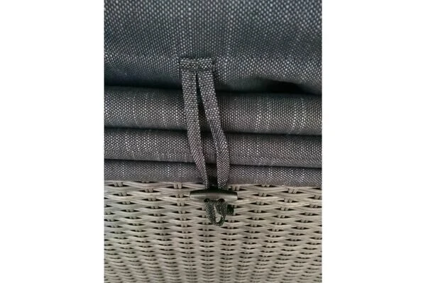 OUTFLEXX Houston Loungebett, Grau, Polyrattan, Doppel-halbrund, Viele Stellmöglichkeiten, Dach Klappbar – Bild 9