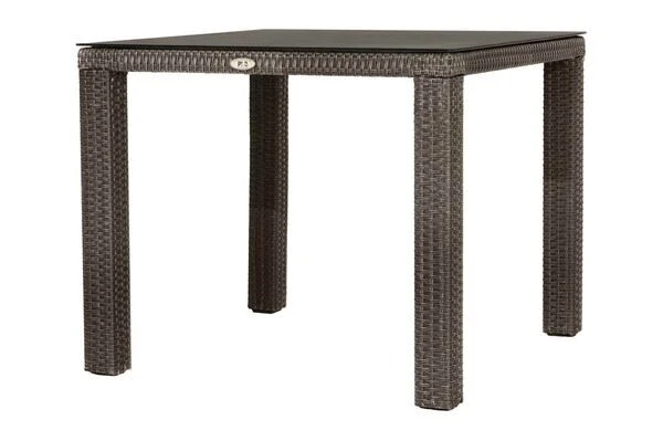 Ploß Rocking Dining Tisch, Grau/braun-meliert, Polyrattan, 90 X 90 Cm, Glasplatte In Steinoptik – Bild 9