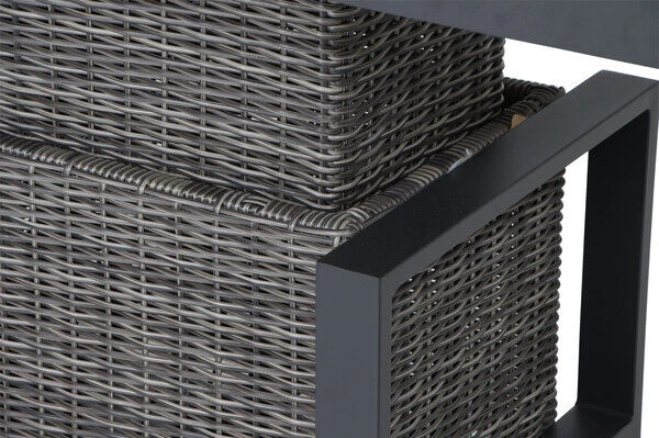 SIENA GARDEN Corido Lifttisch, Charcoal, Alu / Gardino®-Geflecht, 130x75x47-71 Cm, Stufenlos Verstellbar – Bild 9