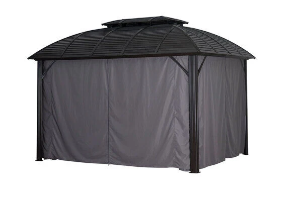 OUTFLEXX Hardtop Pavillon, Braun, Alu, 300x365cm, Inkl. Seitenteile Und Insektennetz â Bild 9