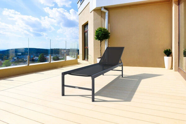 OUTFLEXX Liege, Anthrazit Matt/schwarz, Alu/Textilene, 190x62x34cm, Rückenlehne Verstellbar – Bild 10